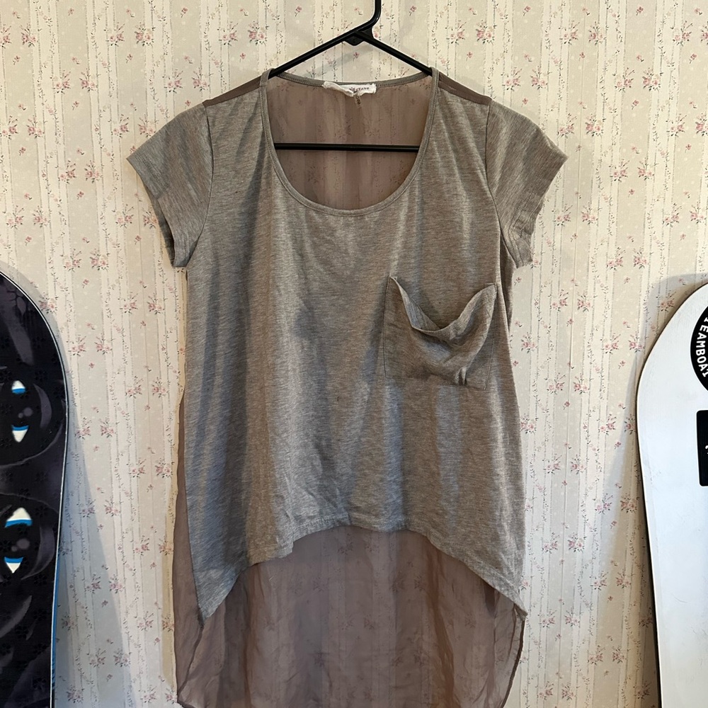 Brown Sheer Back Top